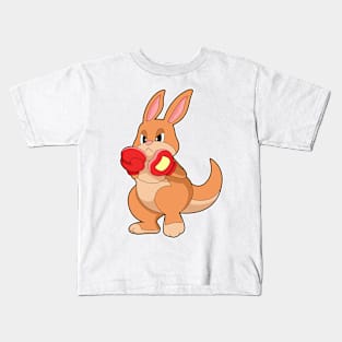 Kangaroo at Boxing with Boxing gloves Kids T-Shirt